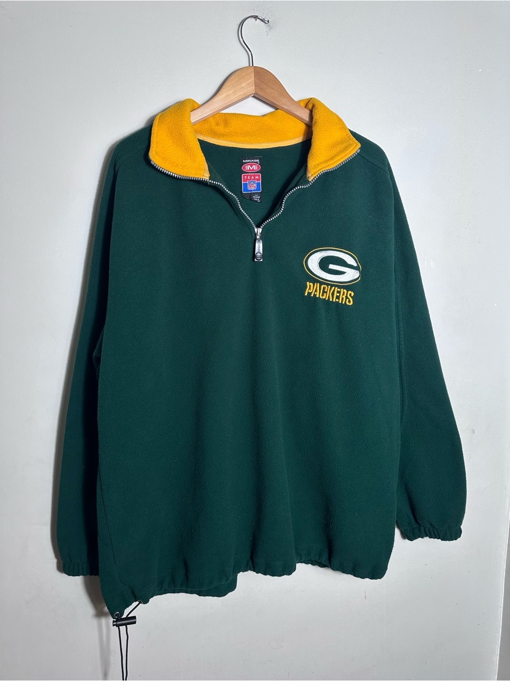 Vintage 90s Green Bay Packers Quarter-Zip Pullover Sweater Mirage NFL Fleece